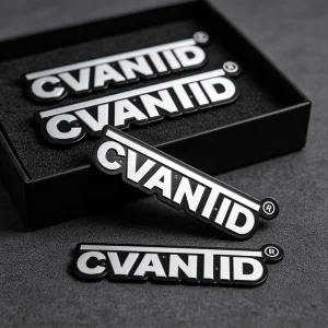 Low MOQ Custom 3D Metal Badge Personalized Brand Letter Embossed Vehicles Car Modification Company Name Emblem Stickers Badge