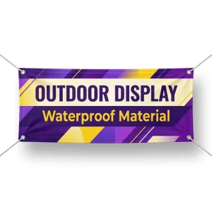 Low MOQ Custom Printed PVC Waterproof Vinyl Banner Grommets Foldable Reusable Outdoor Advertising Banner Custom Shape