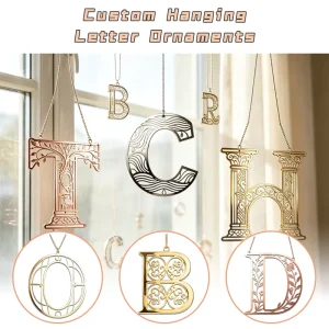 Luxury Carved Metal Hanging Alphabets Gold Silver Hollow Craft Wedding Party Window Decor Custom Pendants for Event Arrangement