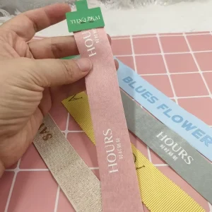 Luxury Custom Printed Logo Silk Glitter Grosgrain Ribbon for Decoration and Gift Wrapping