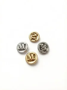 Luxury Designer Metal Shank Button 3D Hollow Letter Embossed M Logo Zinc Alloy Washable High end Fashion Coat Blazer Jacket