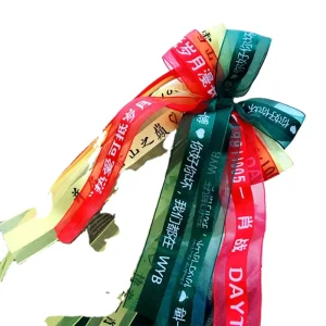 Luxury Factory Satin Ribbon Edged Organza Gift Ribbon Medium Satin Organza Ribbon With Custom Printed