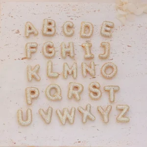 Luxury Letter Beads Alphabet Diy Necklace Pendants Bracelet 18k Glad Plated Jewelry Letter Zircon Spacer Beads