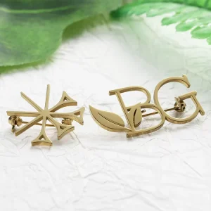 Luxury Pins Small Gold Plated Die Cut Zinc Alloy Custom Metal Pins Hat Hollow Letter Pins Custom Logo for Clothing