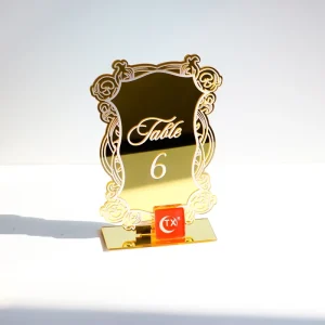 Luxury Wedding Gold Mirror Wedding Table Numbers With Stand Wedding Table Decor Acrylic Signage Table Number Stand