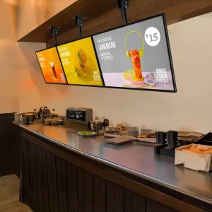 MACCNA 12V Ultra thin Single Sided Square Magnetic Aluminum Ceiling mounted LED Lightbox Customized Color Size for Restaurant