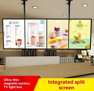 Magnetic Frame Aluminum Profile Rectangle High Brightness DC 12V Led Light Box Fast Food Restaurant Menu Board Wall