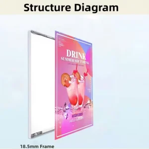 Magnetic Suction Aluminum Frame Light Box High-Brightness Diode Lamp Ultra-Thin Hanging Advertising Light Box