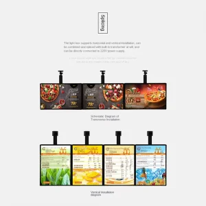 Magnetic Waterproof LED Light Box 5000cd/m2 Brightness Indoor Advertising Rectangle Hanging Metal Frame Customized Color