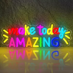 Make Today Amazing Neon Sign Classroom Wall Decor Positive LED Neon Light Inspirational Letter LED Sign