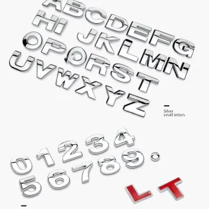 Make Your Own Custom Electroplate Self-Adhesive ABS Plastic Car Letter Emblems For Car Body Emblem Sticker