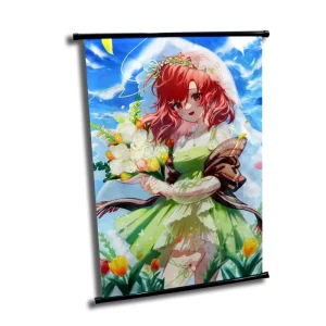 Manga Poster With Plastic Black Rod hanger Anime Figure Hanging Tapestry Fabric Wall Scroll