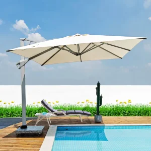 Manual Parasol Umbrellas for Camping Sun Rain Aluminum Windproof Single Layer Waterproof Custom Beach Umbrella Logo
