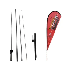Manufacture Fiberglass Teardrop Pennant Flagpole Stand Polyester Flags Custom Size Color Waterproof Durable Outdoor Beach Use
