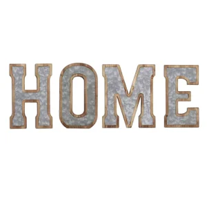 Manufacture MDF Framed Galvanized Wooden Metal Engraved Eco friendly Letters ‘HOME’ Upper Alphabet Cutout DIY Home Wedding Decor