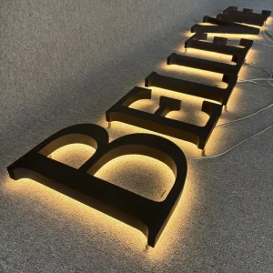 Manufacturer 3D Acrylic Stainless Steel LED Advertising Sign Board Backlit Metal Logo Signage for Shop Store Indoor Outdoor Use