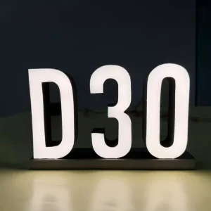Manufacturer Bright Resin LED Advertising Illuminated Letters High Lumen Output Weather Resistant Customizable Size Color