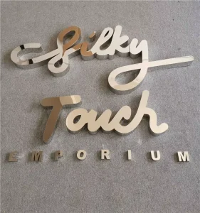 Manufacturer Custom 3D Metal Silver Polished Stainless Steel Letters Indoor Office Decoration Signs With Custom Color