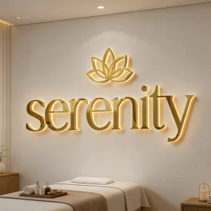 Manufacturer Custom Backlit Logo Sign 3D Metal LED Letters Illuminated Wall Sign For Beauty Salon Spa Business