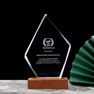 Manufacturer Custom Promotional Wooden Base Trophy Awards Souvenir Gift Medal Trophy Plaque