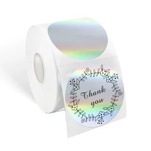 Manufacturer Direct Holographic Thermal Labels Multi Color Waterproof Self Adhesive Stickers for Craft Photo Frames Custom Sizes