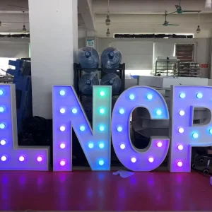 Manufacturer Large Metal Marquee LED Light Letters with Customizable Size Multi-Color Options for Office & Retail Shop