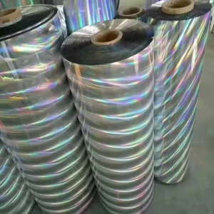 Manufacturer Laser Film Gold Silver Colored Aluminum BOPP Holographic Cold Lamination Pre coated Industrial