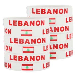 Manufacturer Lebanon Flag Wristband Promotional Lebanese Arm Band Armband Bracelet Silicone Rubber Wristband