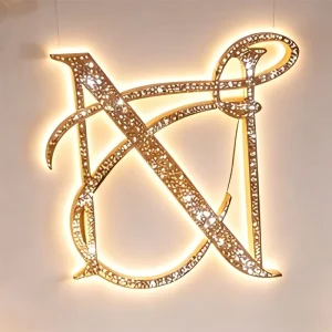Manufacturer OEM ODM Diamond Illuminated Letter Sign Creative LED Alphanumeric Glowing LED Illuminated Sign