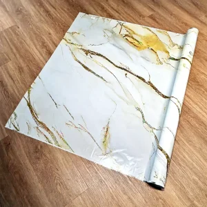 Marble 1280mm 28mic Hot Transfer Film Roll Lamination PET Decorative MDF Furniture Cabinet Wrapping Apartment Opaque