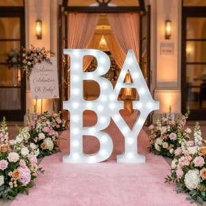Marquee Number Sign LED Lights Multi-color Stainless Steel Numbers 3ft 4ft Water Resistant Easy Installation Indoor Wedding