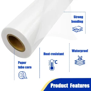 Matt 330mm*200m Double Sided Soft Waterproof Hot BOPP Thermal Lamination Film Glue Roll Dry Lamination Film
