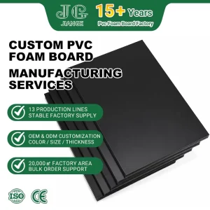 Matte Black Lightweight Rigid Smooth Waterproof PVC Foam Board for Signage Display Cabinet Interior Decoration Sheets