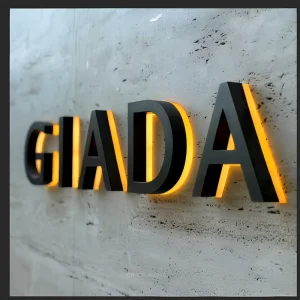 Matte Black Metal Reverse Channel Letters for Architectural Project Modern Minimalist Decor Business Logo Signage