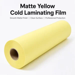 Matte Finish High Transparent PVC Double Sided Adhesive Film Heat Resistant Yellow Base for Decoration