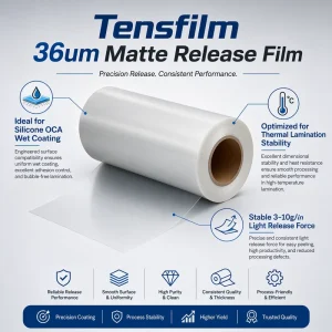 Matte PET Fluorine Film 3 10g in for Silicone OCA Wet Coating Thermal Lamination