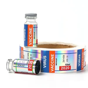 Medicine Bottle Vial Label Sticker Small Glass Bottle Custom Logo Printing Holographic Bottle Sticker