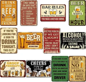 Metal Advertising Tin Sign Wall Hanging Decorations Plate Retro Style Beer Signs Vintage Decorative Plaque