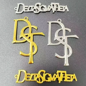 Metal Alloy Custom Designed Charm Featuring Greek Letters (Delta) for Women’s Sorority Groups