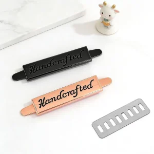 Metal Hollow Plate Die Cast Alloy Letter Labels for Cloth Handbags