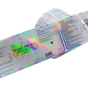 Metal Label Logo Laser Film Waterproof Removable Packaging Adhesive Label Stickers for Health Supplements