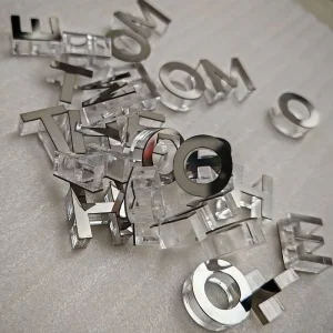 Metal Laser Cut 3D Clear Acrylic Letter Crystal Non Illuminated Sign for Advertising