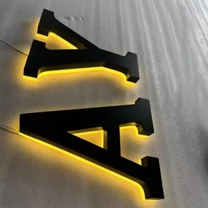 Metal Letters Painted Color Advertising Back LED Letter Signs LED Back Illuminated Letters