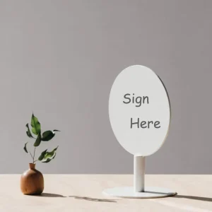 Metal Round Sign Stand Rack With Metal Poles OEM ODM LOGO Pattern Advertising Sign Stand