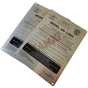 Metal Sign Badge Permanent Adhesive Tag Anodised Aluminium Label 3D Name Plate Etched Stainless Steel Nameplates