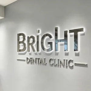 Metal Stainless 3D Logo Letter Sign Custom LED Backlit Letters AC Powered for Buildings
