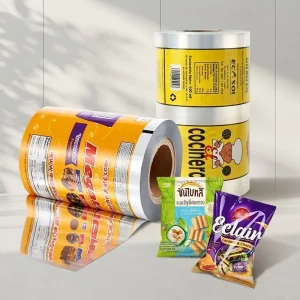 Metallized Surface Printed Plastic Film High Barrier Laminated Roll for Chocolate Chips Packaging Food Safe