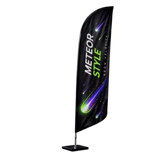 Meteor Feather Flag Banner Fabric Event Display Flag for Outdoor Promotion Night Market Advertising