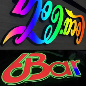 Mini 3D Acrylic RGB LED Luminous Letters Frontlit Illuminated Signage for Interior Brand Display Advertising Schools Buildings