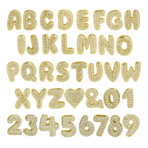 Mini 3D Bubble Letter Necklace DIY Letter Pendant for Women and Girls